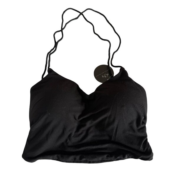 Klassy Network Tops - Klassy Network Black Crisscross Strappy Brami Crop Top with Built-In Pads Size L